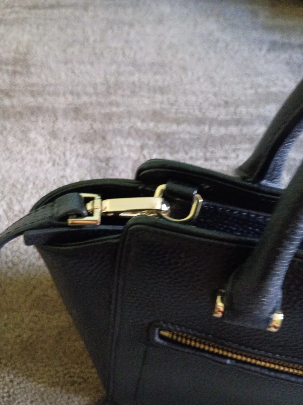 Kate Spade Black Pebbled Leather Satchel with Tassel